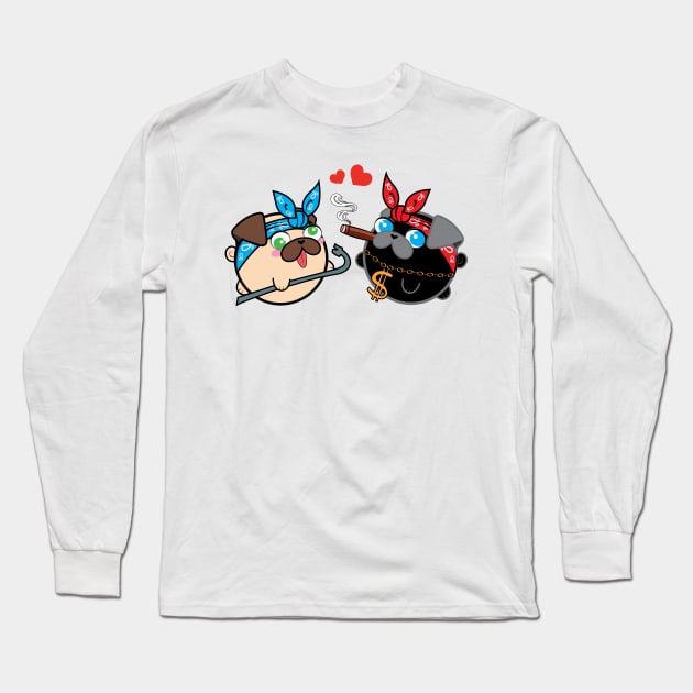 Poopy & Doopy - Pug Life Long Sleeve T-Shirt by Poopy_And_Doopy